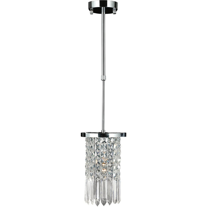 Torrent Polished Chrome Clear Crystal 1 Light Pendant - Pendants