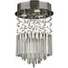 Torrent Polished Chrome Clear Crystal 3 Light Halogen Flushmount - Flushmounts