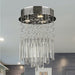 Torrent Polished Chrome Clear Crystal 3 Light Halogen Flushmount - Flushmounts