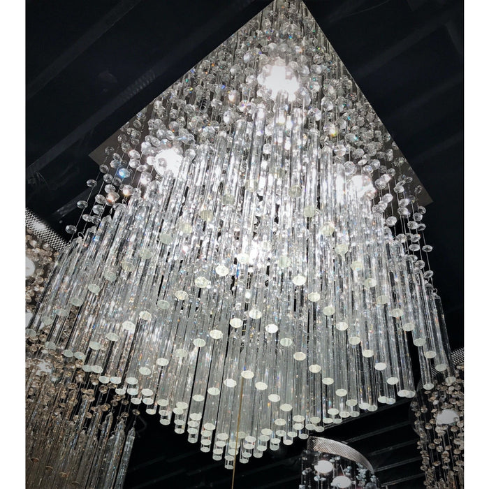 Torrent Polished Chrome Clear Crystal 5 Light Halogen Flushmount - Flushmounts