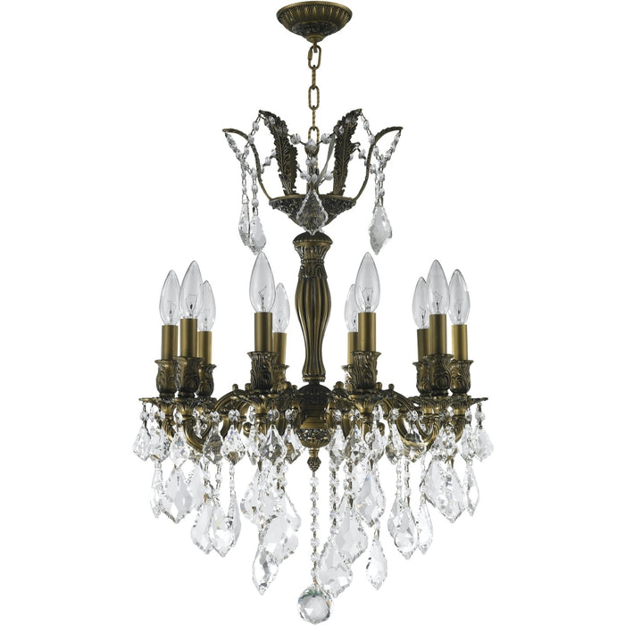 Versailles Antique Bronze Clear Crystal 10 Light Chandelier - Chandeliers