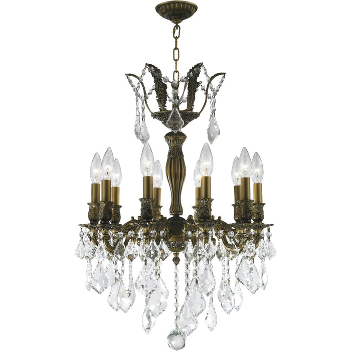 Versailles Antique Bronze Clear Crystal 10 Light Chandelier - Chandeliers