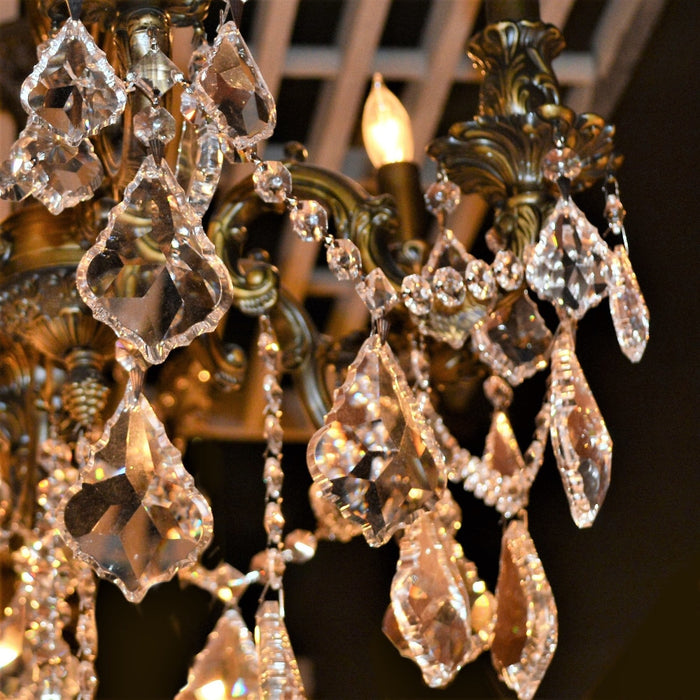 Versailles Antique Bronze Clear Crystal 10 Light Chandelier - Chandeliers