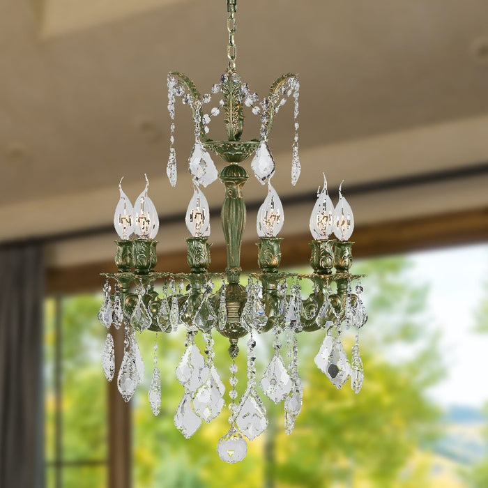 Versailles Antique Bronze Clear Crystal 10 Light Chandelier - Chandeliers