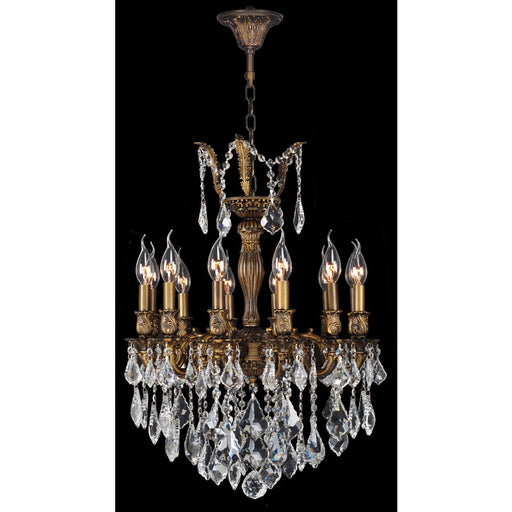 Versailles Antique Bronze Clear Crystal 12 Light Chandelier - Chandeliers