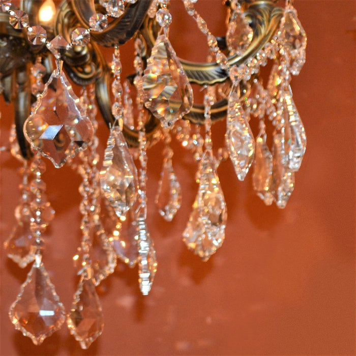Versailles Antique Bronze Clear Crystal 18 Light Chandelier - Chandeliers