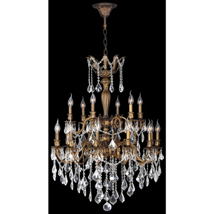 Versailles Antique Bronze Clear Crystal 18 Light Chandelier - Chandeliers