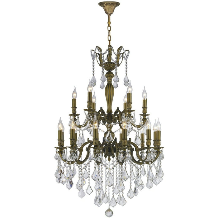 Versailles Antique Bronze Clear Crystal 18 Light Chandelier - Chandeliers
