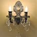 Versailles Antique Bronze Clear Crystal 2 Light Wall Sconce - Wall Sconces
