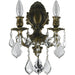 Versailles Antique Bronze Clear Crystal 2 Light Wall Sconce - Wall Sconces