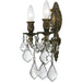Versailles Antique Bronze Clear Crystal 2 Light Wall Sconce - Wall Sconces