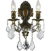 Versailles Antique Bronze Clear Crystal 2 Light Wall Sconce - Wall Sconces