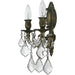 Versailles Antique Bronze Clear Crystal 2 Light Wall Sconce - Wall Sconces