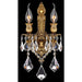 Versailles Antique Bronze Clear Crystal 2 Light Wall Sconce - Wall Sconces