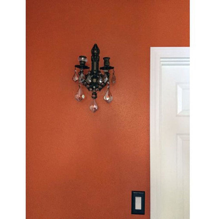 Versailles Antique Bronze Clear Crystal 2 Light Wall Sconce - Wall Sconces