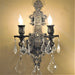 Versailles Antique Bronze Clear Crystal 2 Light Wall Sconce - Wall Sconces