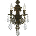 Versailles Antique Bronze Clear Crystal 2 Light Wall Sconce - Wall Sconces