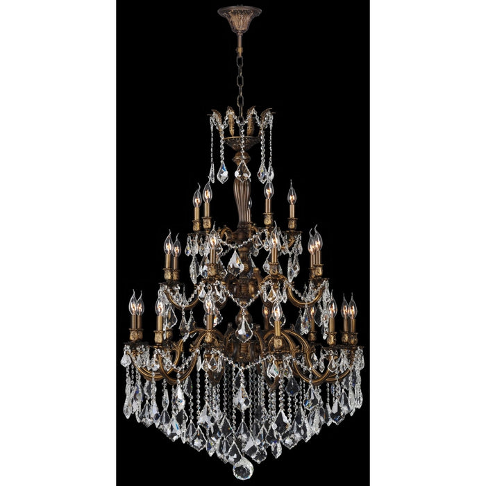 Versailles Antique Bronze Clear Crystal 25 Light Chandelier - Chandeliers
