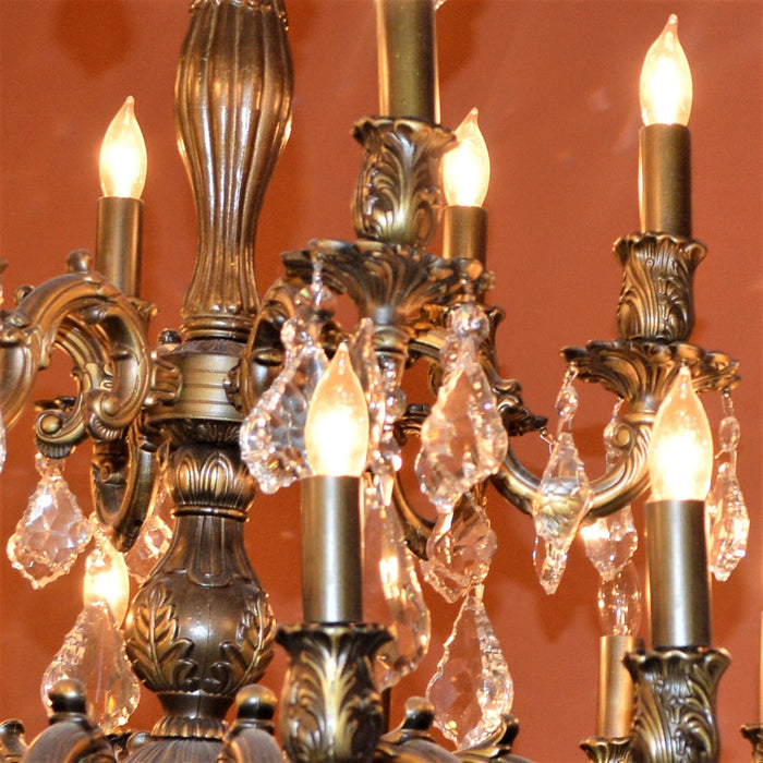 Versailles Antique Bronze Clear Crystal 25 Light Chandelier - Chandeliers