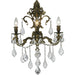 Versailles Antique Bronze Clear Crystal 3 Light Wall Sconce - Wall Sconces