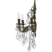 Versailles Antique Bronze Clear Crystal 3 Light Wall Sconce - Wall Sconces