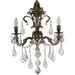 Versailles Antique Bronze Clear Crystal 3 Light Wall Sconce - Wall Sconces