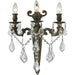 Versailles Antique Bronze Clear Crystal 3 Light Wall Sconce - Wall Sconces