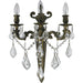 Versailles Antique Bronze Clear Crystal 3 Light Wall Sconce - Wall Sconces