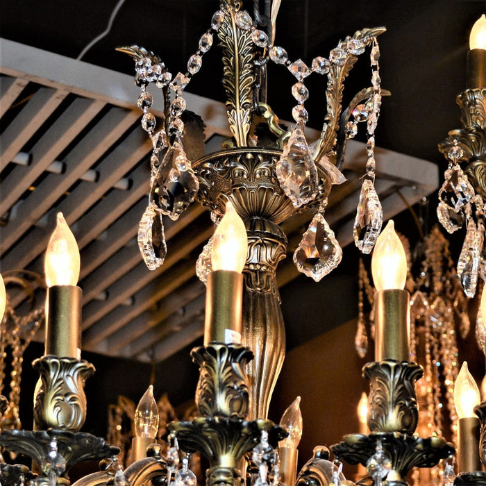 Versailles Antique Bronze Clear Crystal 5 Light Chandelier - Chandeliers