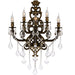 Versailles Antique Bronze Clear Crystal 5 Light Wall Sconce - Wall Sconces