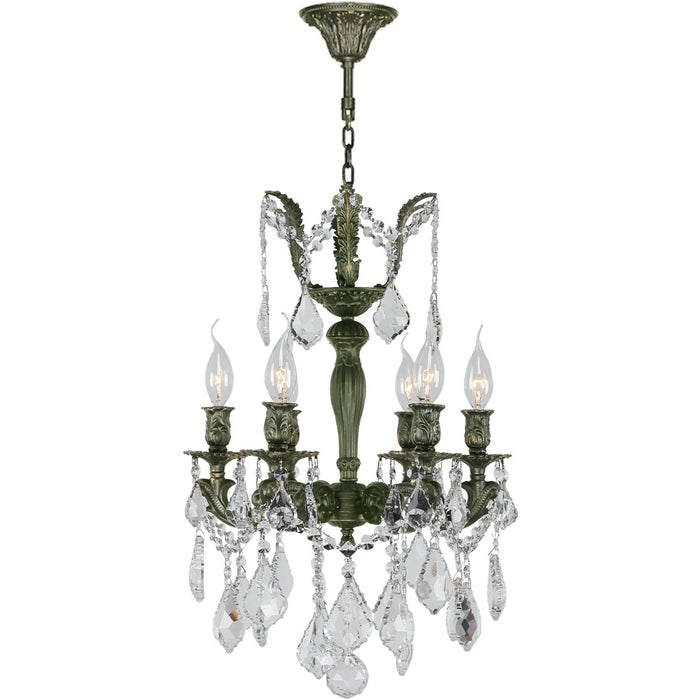 Versailles Antique Bronze Clear Crystal 6 Light Chandelier - Chandeliers