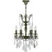 Versailles Antique Bronze Clear Crystal 6 Light Chandelier - Chandeliers