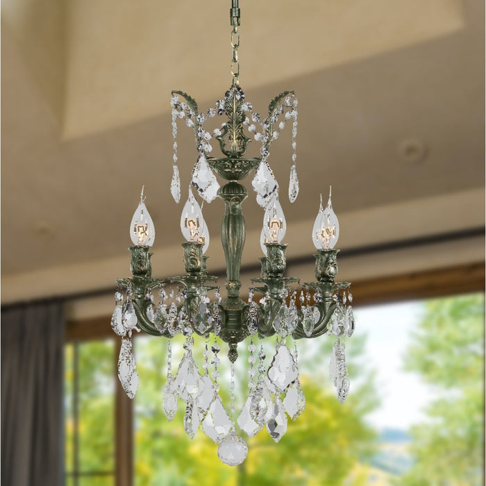 Versailles Antique Bronze Clear Crystal 8 Light Chandelier - Chandeliers