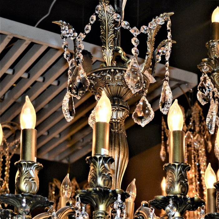 Versailles Antique Bronze Clear Crystal 8 Light Chandelier - Chandeliers