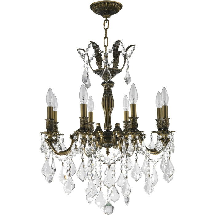 Versailles Antique Bronze Clear Crystal 8 Light Chandelier - Chandeliers