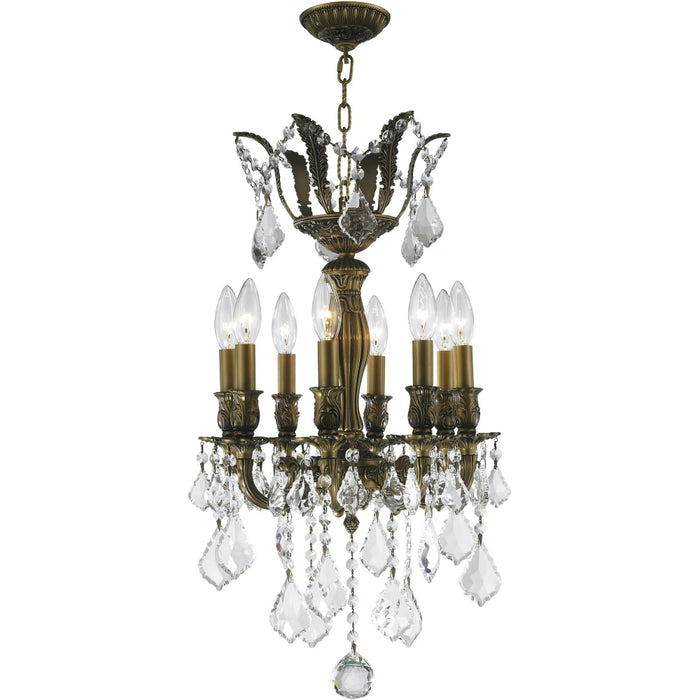 Versailles Antique Bronze Clear Crystal 8 Light Chandelier - Chandeliers