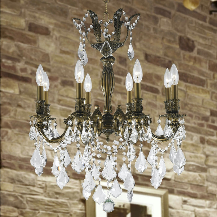 Versailles Antique Bronze Clear Crystal 8 Light Chandelier - Chandeliers