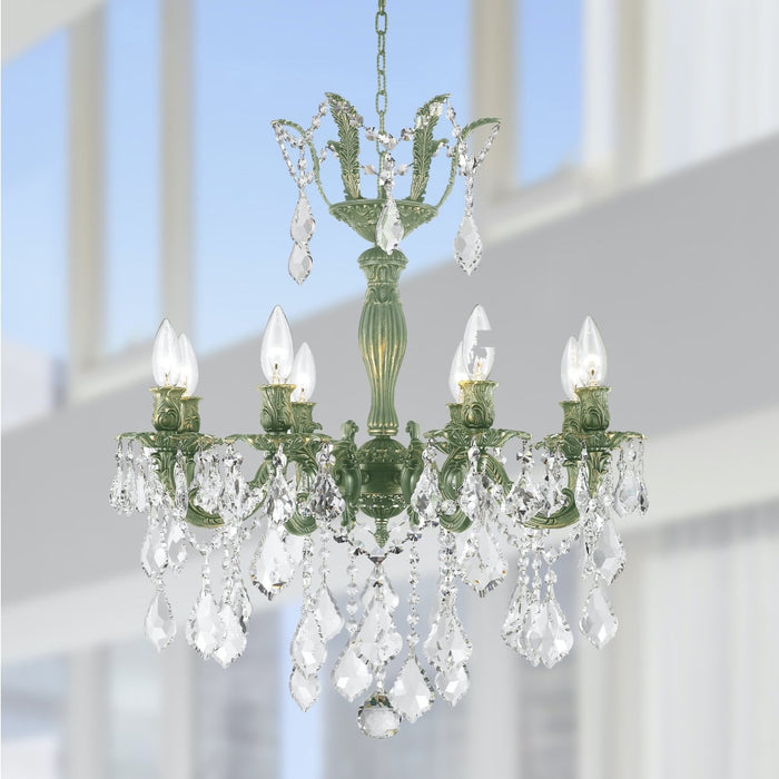 Versailles Antique Bronze Clear Crystal 8 Light Chandelier - Chandeliers