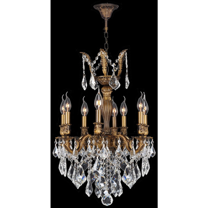 Versailles Antique Bronze Clear Crystal 8 Light Chandelier - Chandeliers