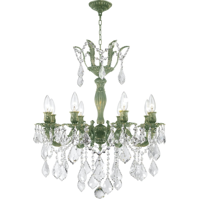Versailles Antique Bronze Clear Crystal 8 Light Chandelier - Chandeliers