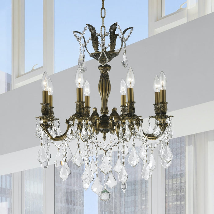 Versailles Antique Bronze Clear Crystal 8 Light Chandelier - Chandeliers