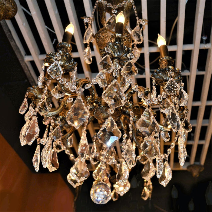 Versailles Antique Bronze Clear Crystal 8 Light Chandelier - Chandeliers