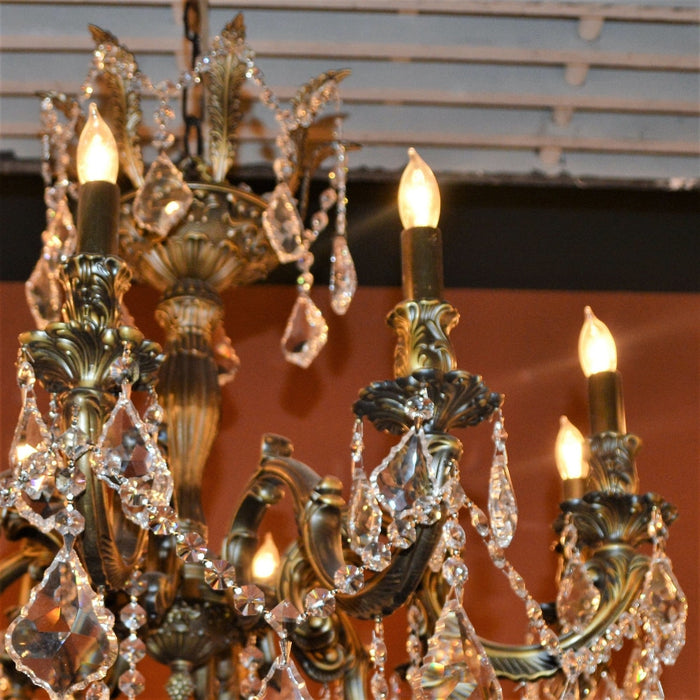 Versailles Antique Bronze Clear Crystal 8 Light Chandelier - Chandeliers