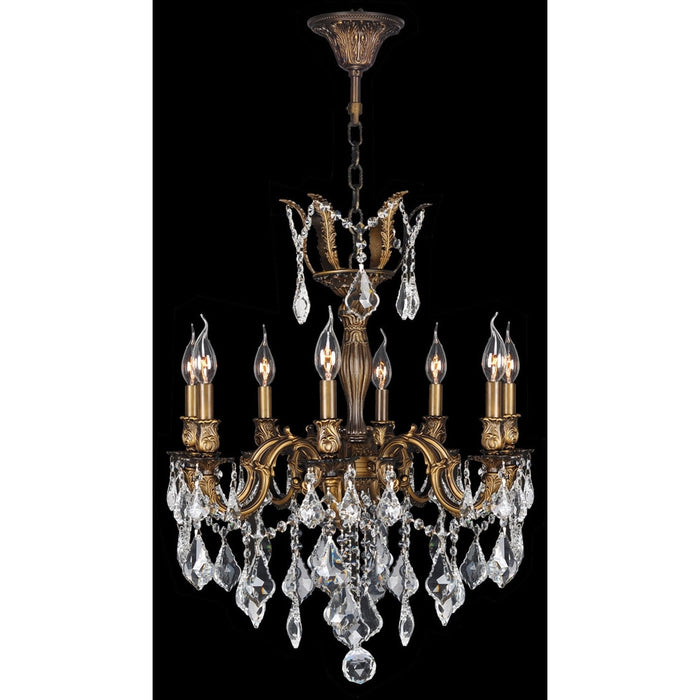 Versailles Antique Bronze Clear Crystal 8 Light Chandelier - Chandeliers