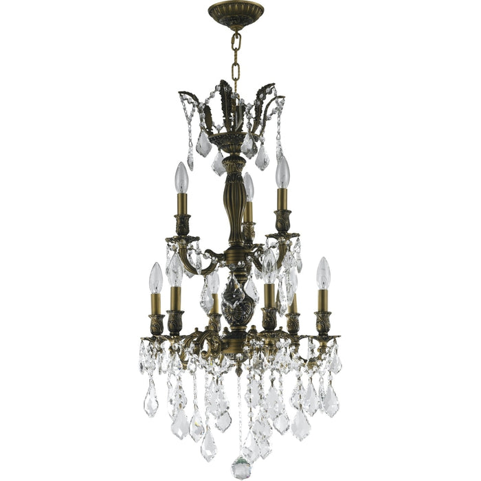 Versailles Antique Bronze Clear Crystal 9 Light Chandelier - Chandeliers