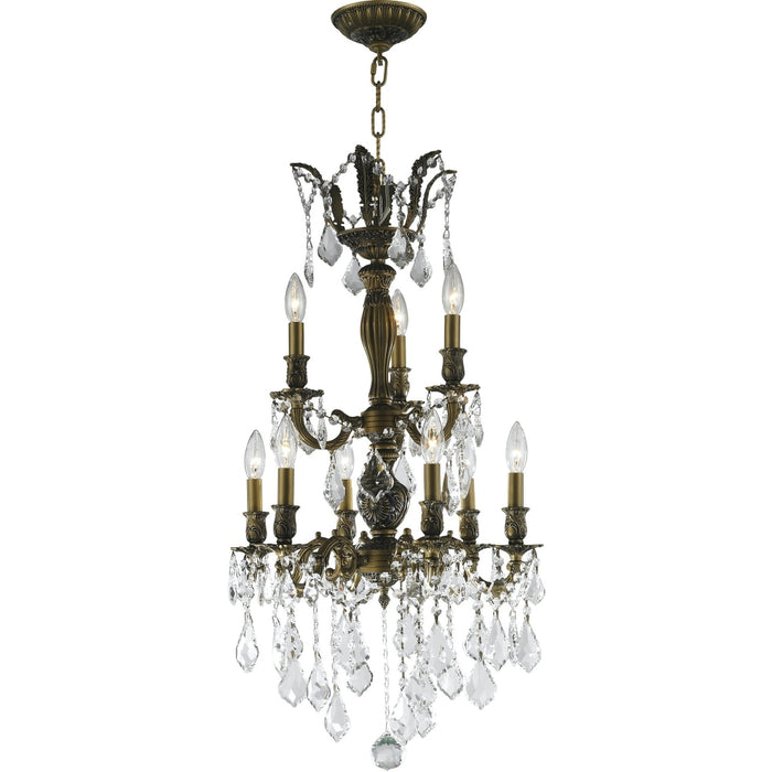 Versailles Antique Bronze Clear Crystal 9 Light Chandelier - Chandeliers