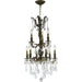 Versailles Antique Bronze Clear Crystal 9 Light Chandelier - Chandeliers