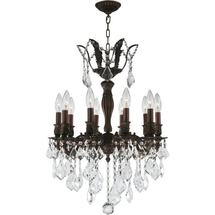 Versailles Dark Bronze Clear Crystal 10 Light Chandelier - Chandeliers