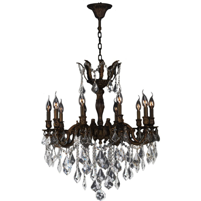 Versailles Dark Bronze Clear Crystal 10 Light Chandelier - Chandeliers