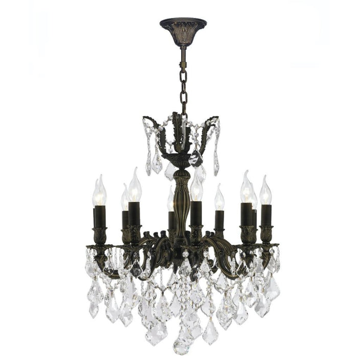 Versailles Dark Bronze Clear Crystal 10 Light Chandelier - Chandeliers